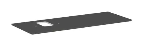 Konsole in Diamantgrau Matt von Hansgrohe mit Ausschnitt für Aufsatzwaschtisch auf einer glatten, rechteckigen Oberfläche.